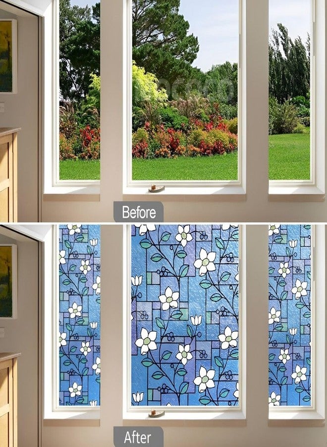 MOCOCO ملصق زجاجي ملون فاخر من الفينيل من MOCOCO (24 × 48 بوصة) - فيلم زخرفي ذاتي اللصق، ورق جدران معتم لتغطية الزجاج والنوافذ والأبواب والمكاتب والمنازل. | مقاوم للأشعة فوق البنفسجية. أزرق غامض - Image 4